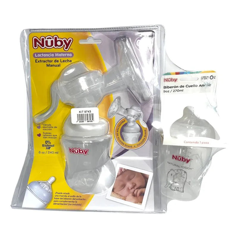 Kit De Lactancia Extractor De Leche 240 Ml + Biberón Cuello Ancho 270 Ml