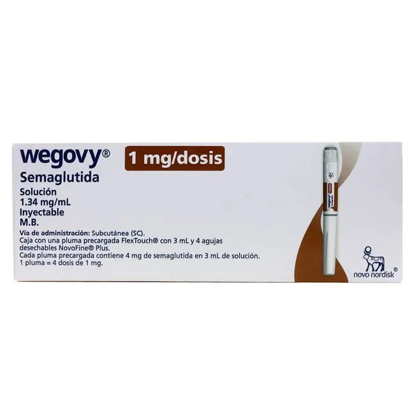 Wegovy Semaglutida Dosis 1 mgn/Pluma Precargada 1.34 mg Solución Inyectable 4 Dosis