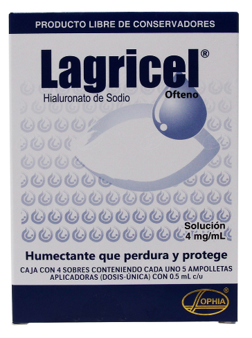 LAGRICEL OFTENO 4MG 20 DOSIS