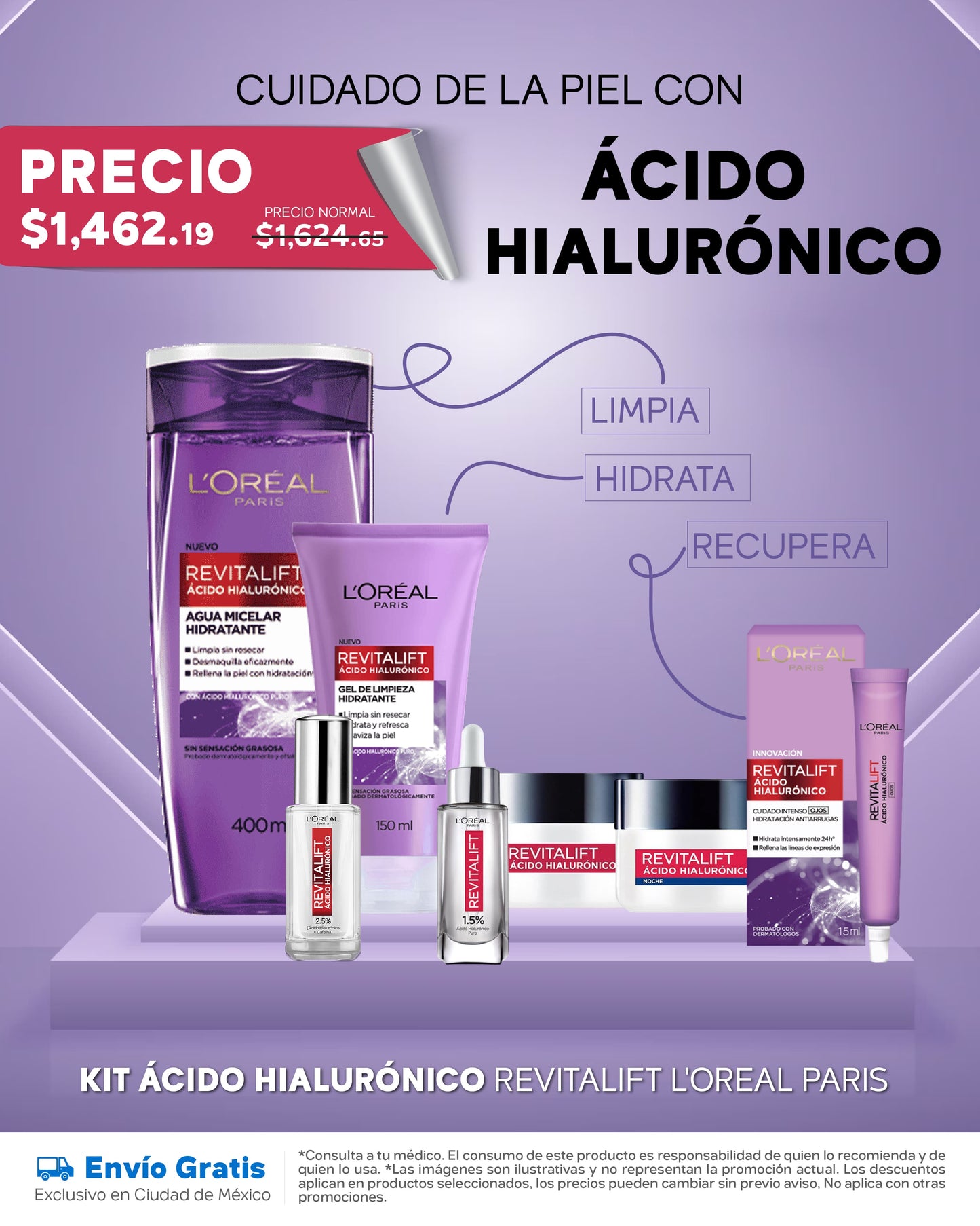 Kit Revitalift Ácido Hialurónico L'Oréal París